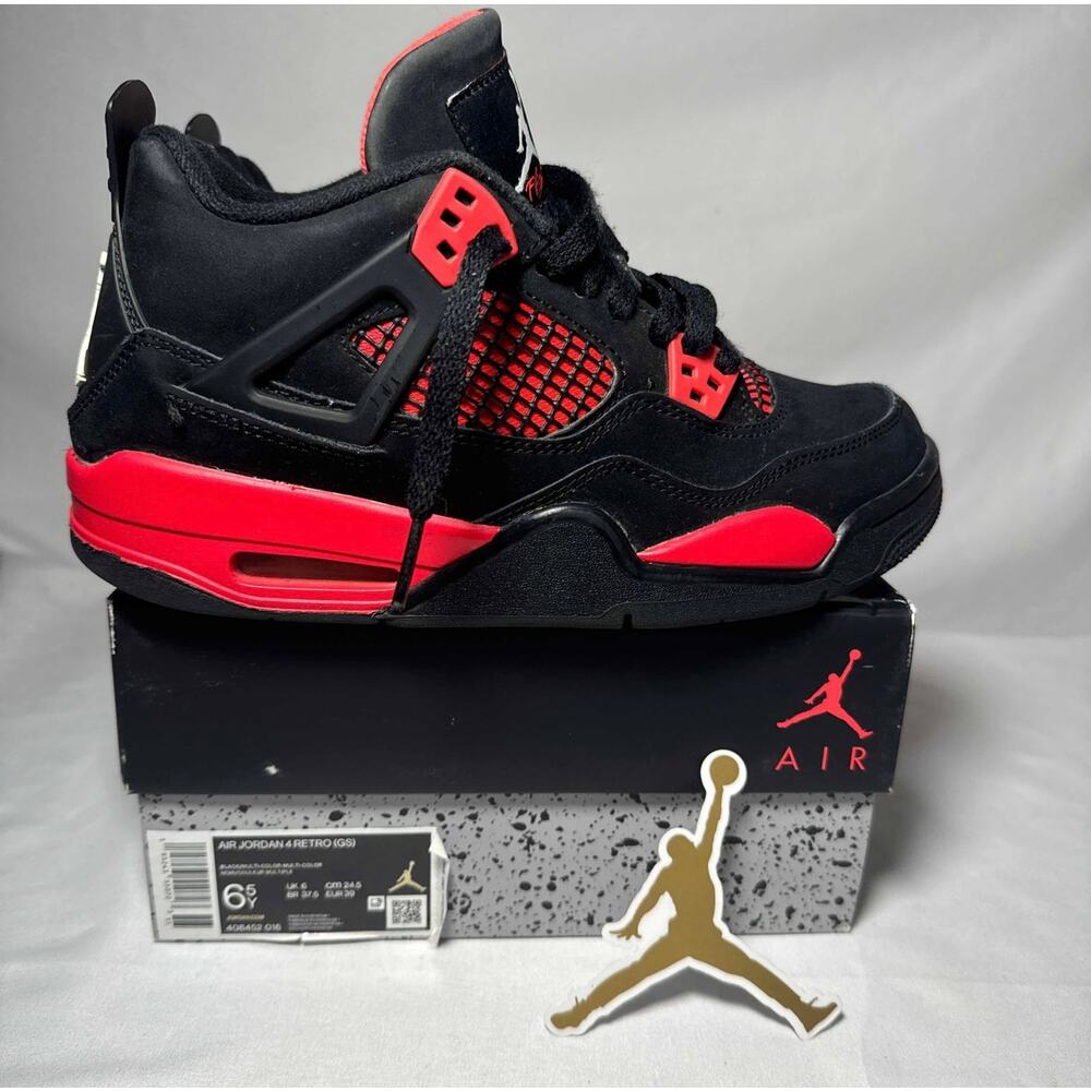 Size 6.5 - Nike Air Jordan 4 Retro GS Red Thunder Men's Shoes